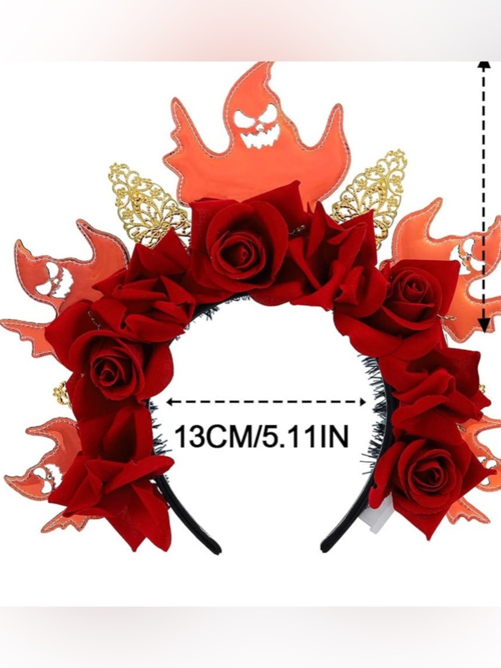 GHOSTS & ROSES LIGHTED HEADBAND NWOT  Halloween Dia de los Muertos - Picture 5 of 8